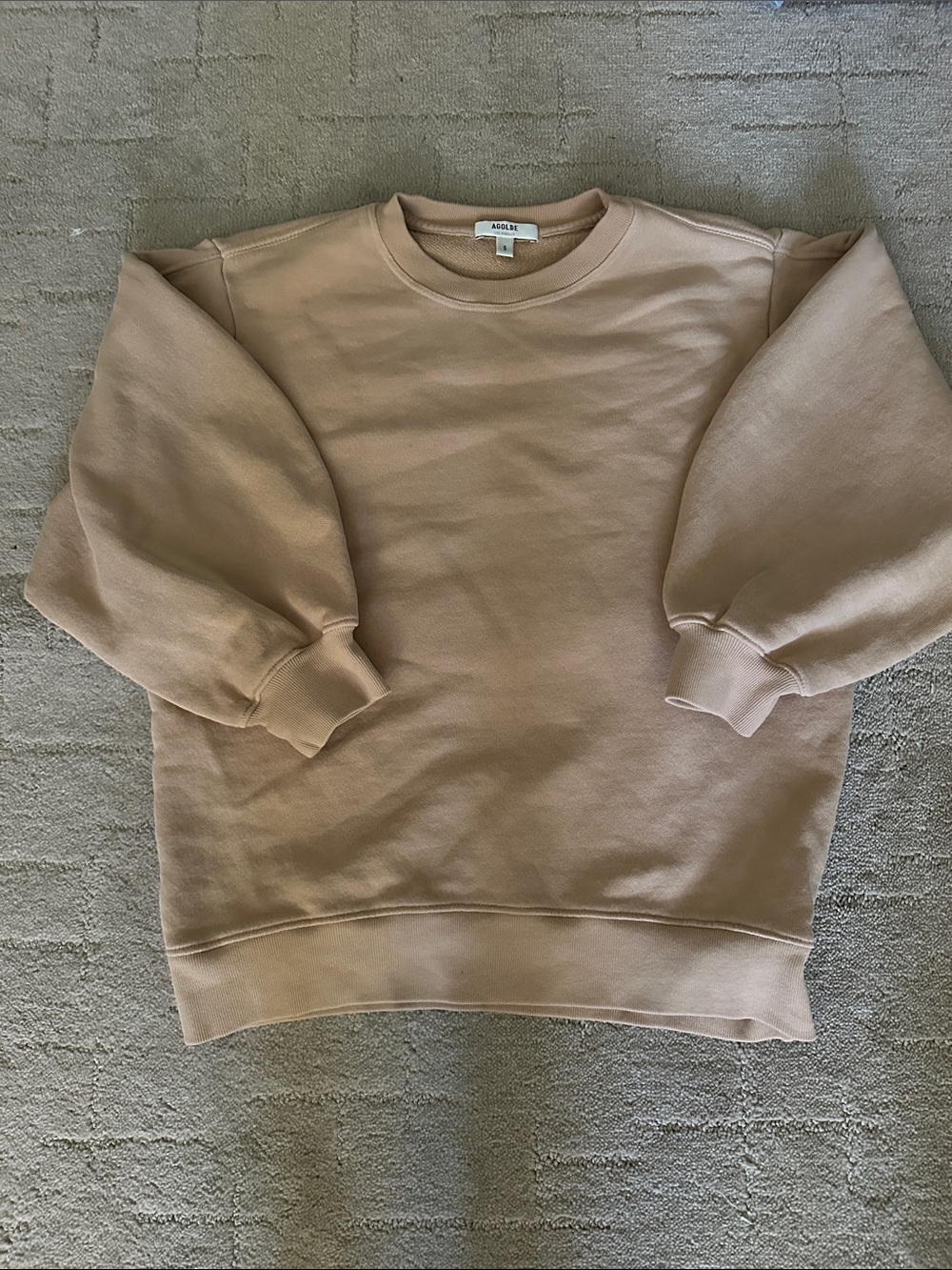 AGOLDE THORA Sweatshirt tan size small - Picture 2 of 6
